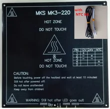 Стол печати pcb нагреватель МКС MK3-220 алюминиевый hotend кровать с Подогревом Печати построен платформы оптимизированы 220*220*3 мм с темпе датчик