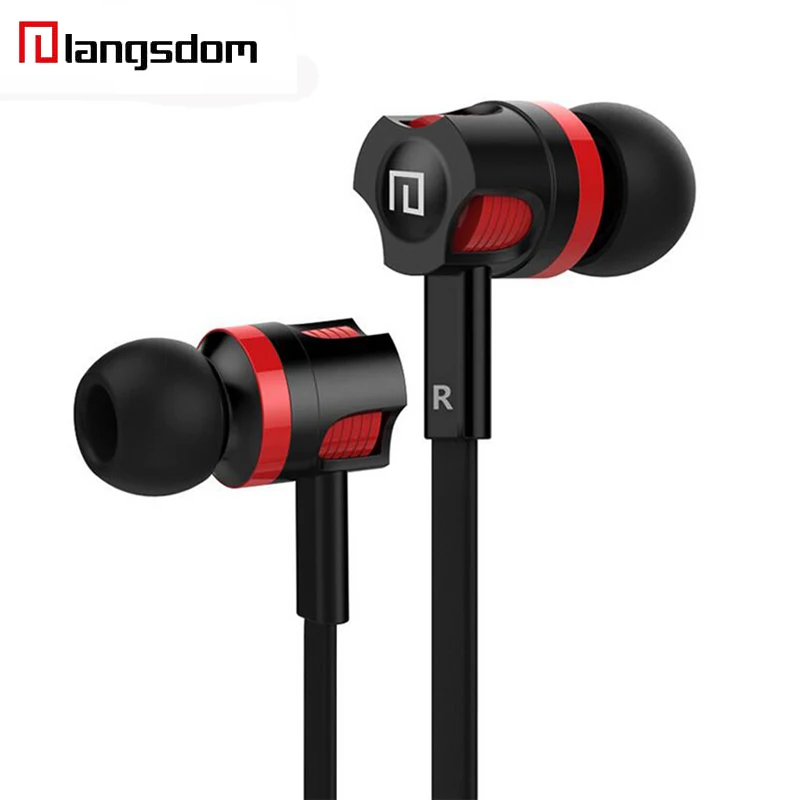 

Original Langsdom JM26 Earphone 3.5mm Wired Controller Headset With Mic In Ear Noise Cancelling Stereo Earbuds fone de ouvido