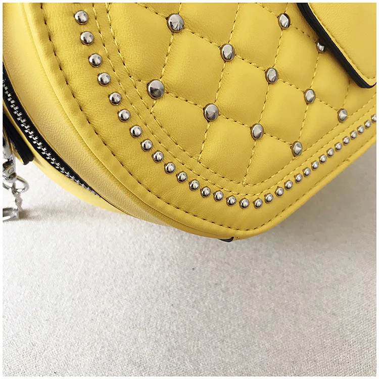 Модная круглая женская кожаная сумка, роскошные стеганые маленькие сумки через плечо, женские дорожные сумки, Дизайнерские Сумочки известного бренда желтого цвета