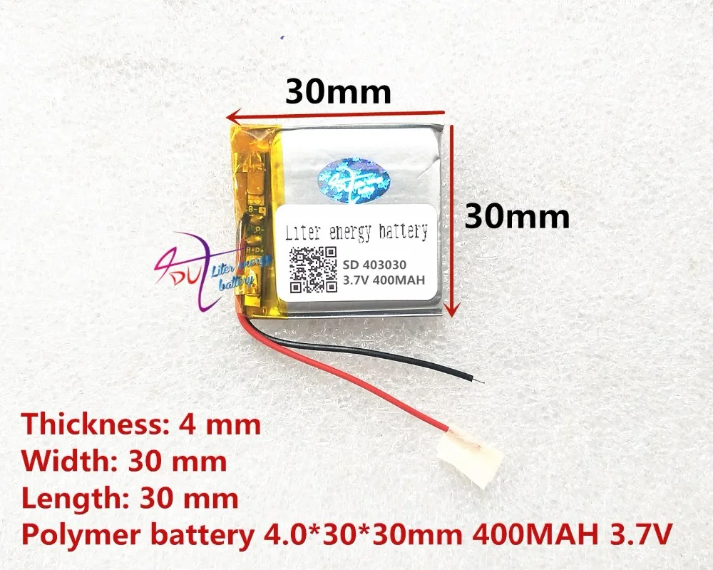 أفضل بطارية العلامة التجارية 3.7 V ليثيوم بوليمر بطارية 403030 MP3 043030 400 mAH الهاتف اللاسلكي كارت الصوت