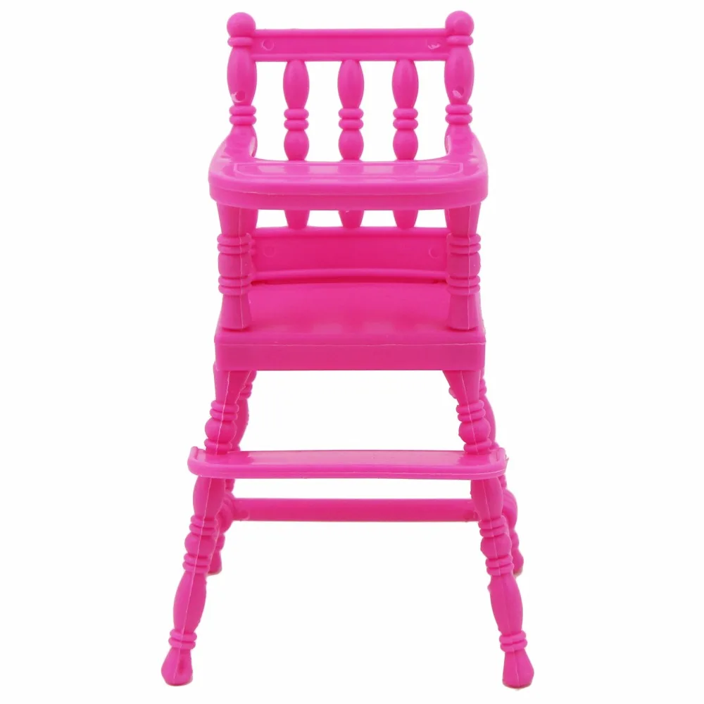 Аксессуары для кукол детская обеденная комната Кукольный домик розовый высокий стул Сборная Мебель для куклы Барби сестричка Келли для Simba
