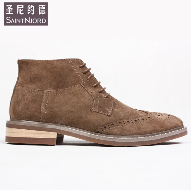 Shown as Pour Haute Véritable Britannique Bullock Désert Cuir En Daim Casual Hommes Mode Shown Sculpté As Bottes Cheville Kaki OPTkZuwXi