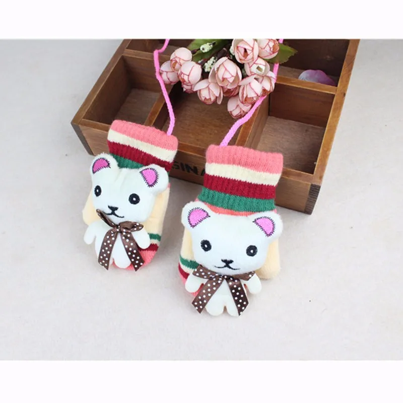 New Kids Gloves Cartoon Bear Infant Gloves Warm Boys Girls Mittens Lovely Crochet Toddler Glove Autumn Winter Baby Accessories (8)