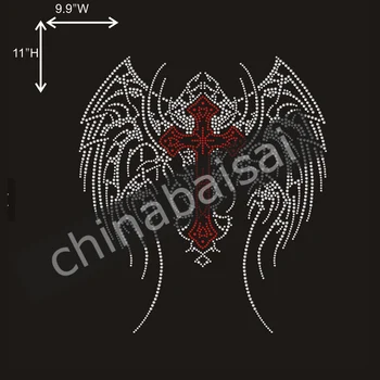 

Iron On Clothing Hotfix Rhinestone Cross Transfer