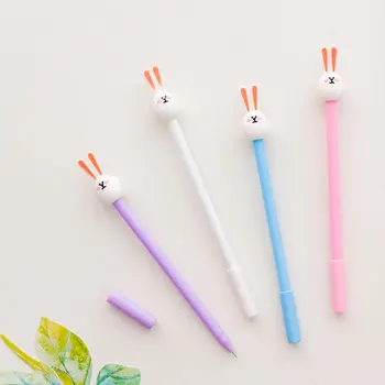 

36 pcs/lot Long ears Rabbit gel pen Cute Animal black ink Signature pens school writing supplies Stationery Promotional gift