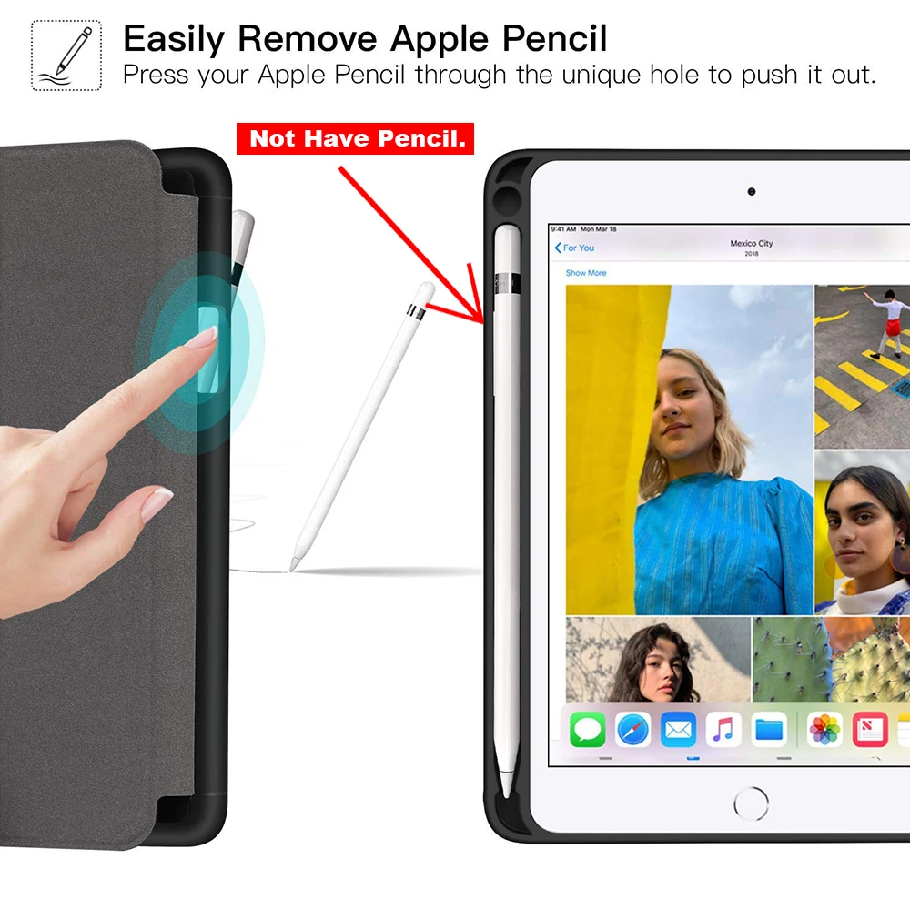Чехол для нового iPad mini 5, 7,9 дюйма, дюйма, с держателем карандаша, умный чехол из искусственной кожи, силиконовый чехол с текстурой ткани для iPad mini 4, Funda