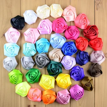

39pcs Different Color Handmade Mini Fabric Roses Flowers for DIY Headbands Clips Wedding Flower Accessory