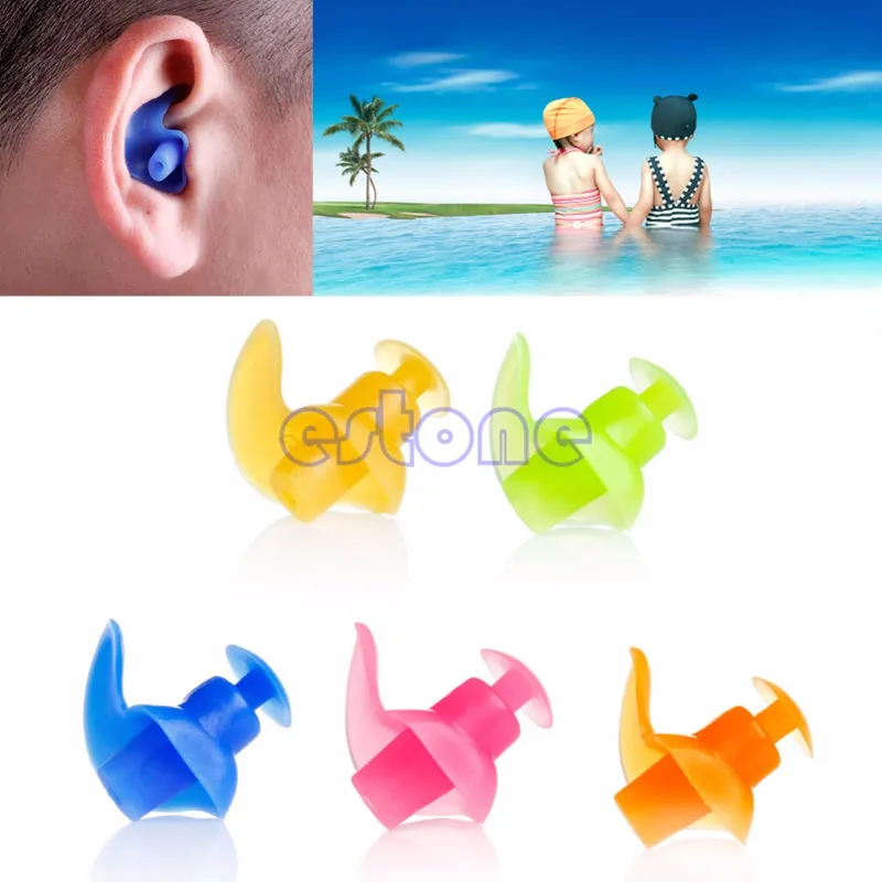 

VSRRWL 1 pair Silicone Ear Plugs + Box Anti Noise Snore Earplugs Swimming Waterproof