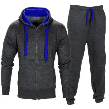 

Nice New Pop Sale Men Stretchy Trousers Hooded Coat Jacket Pants Jogging Sports Tracksuit Set Soft Sports Sets 487g-722g