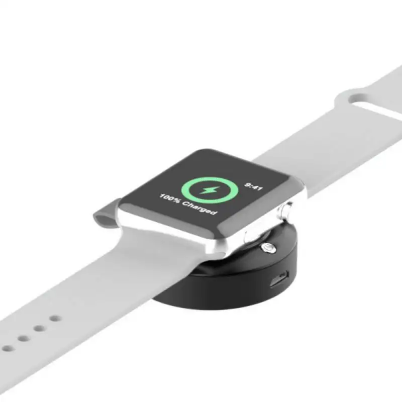 2 in 1 Qi Wireless Charger For Apple Watch Mini Portable Magnetic Charger Built-in 450mA/H Battery 2 in 1 Qi Wireless Charger For Apple Watch Mini Portable Magnetic Charger Built-in 450mA/H Battery
