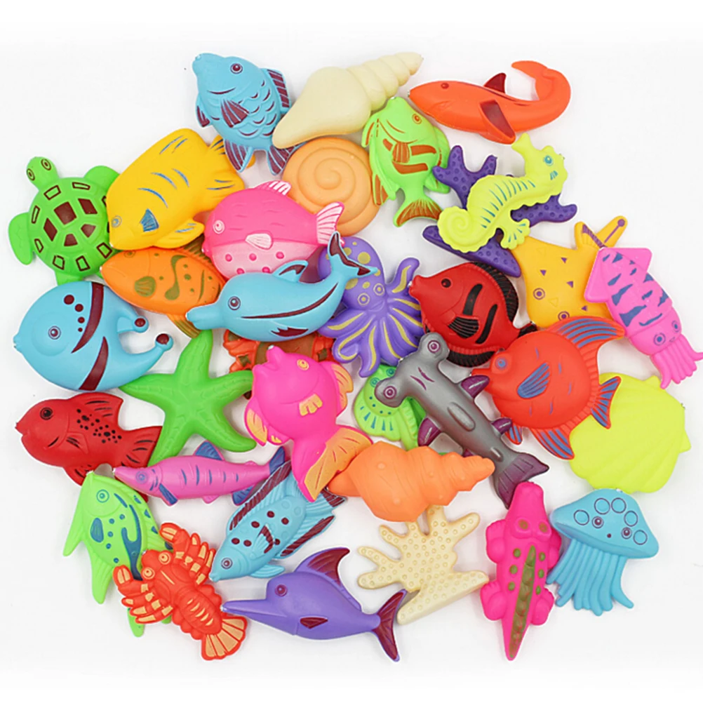 3 шт./лот Магнитная забавная рыболовная игрушка пластиковые рыбки для детей развивающие игрушки для детская игра в рыбалку случайный стиль