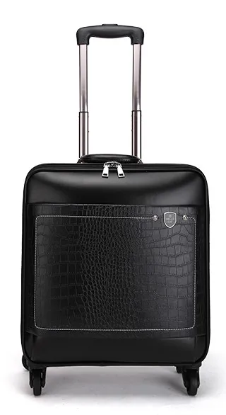 Luggage trolley case 24 inch men's luxury brand carry on luggage PU ...