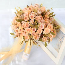 Свадебный Букет Высокое Качество Кот Роуз Бросьте цветы Свадебный Букет