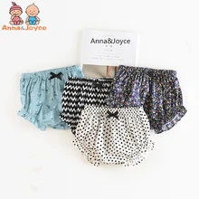 Детские шорты для девочек, трусы для детей 0-1-2 лет, детские хлопковые шорты, одежда с бантом