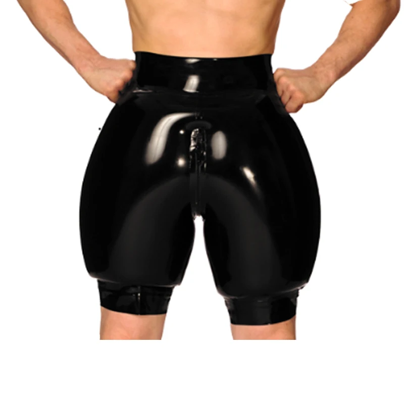 New Later Rubber Handmade Double Layer Underpants Wetlook Black Men ...