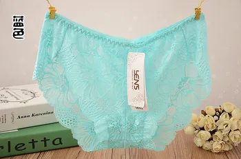 

Panties women 2017 high seamless sexy lace cotton underwear bragas temptation female waist hollow transparent gauze 0195