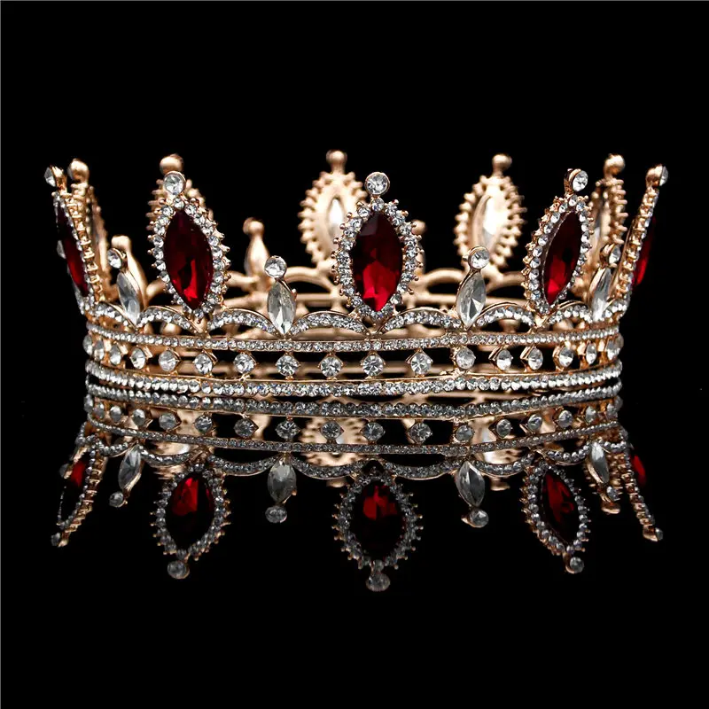 

Vintage royal king crown rhinestone tiara head jewelry Princess Diadem Wedding crown bride headdress Tiaras and Crowns ornaments