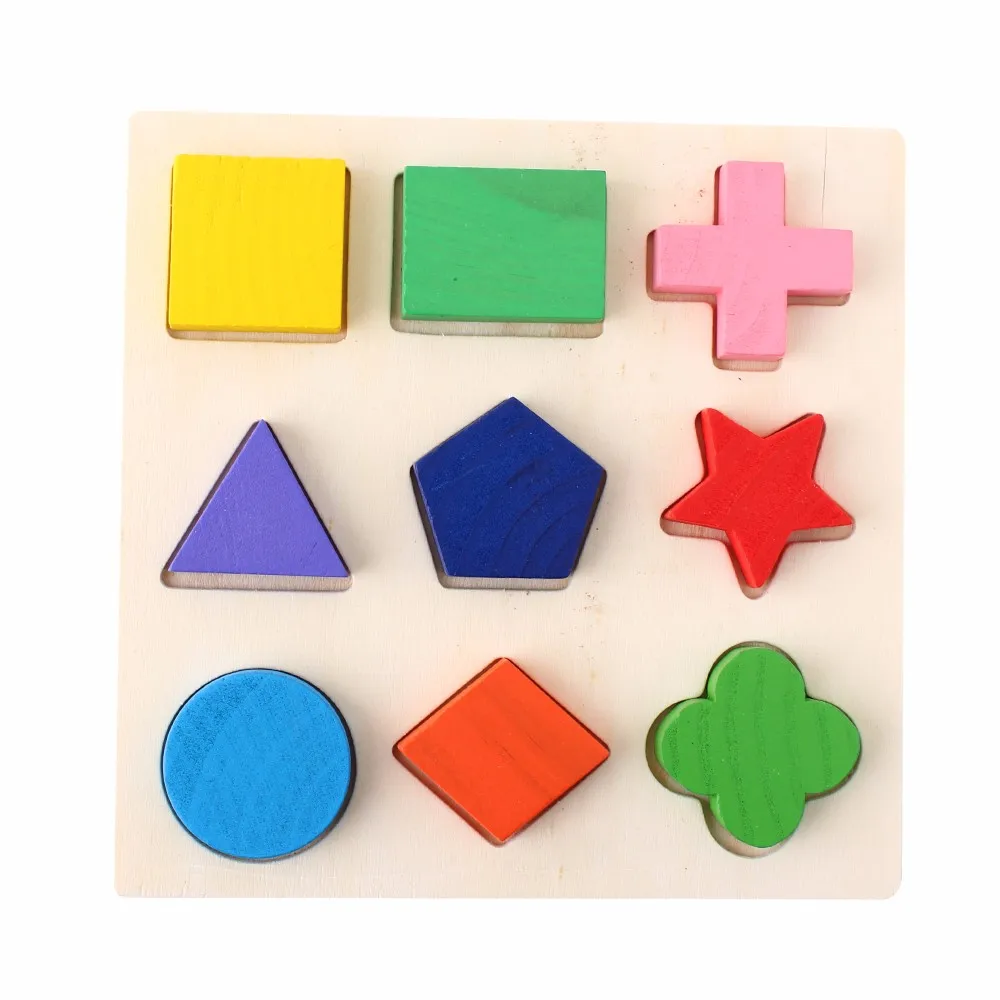 Детские 3D головоломки, деревянные игрушки, красочные геометрические формы, познавательные деревянные головоломки для детей раннего обучения, Обучающие игрушки Монтессори
