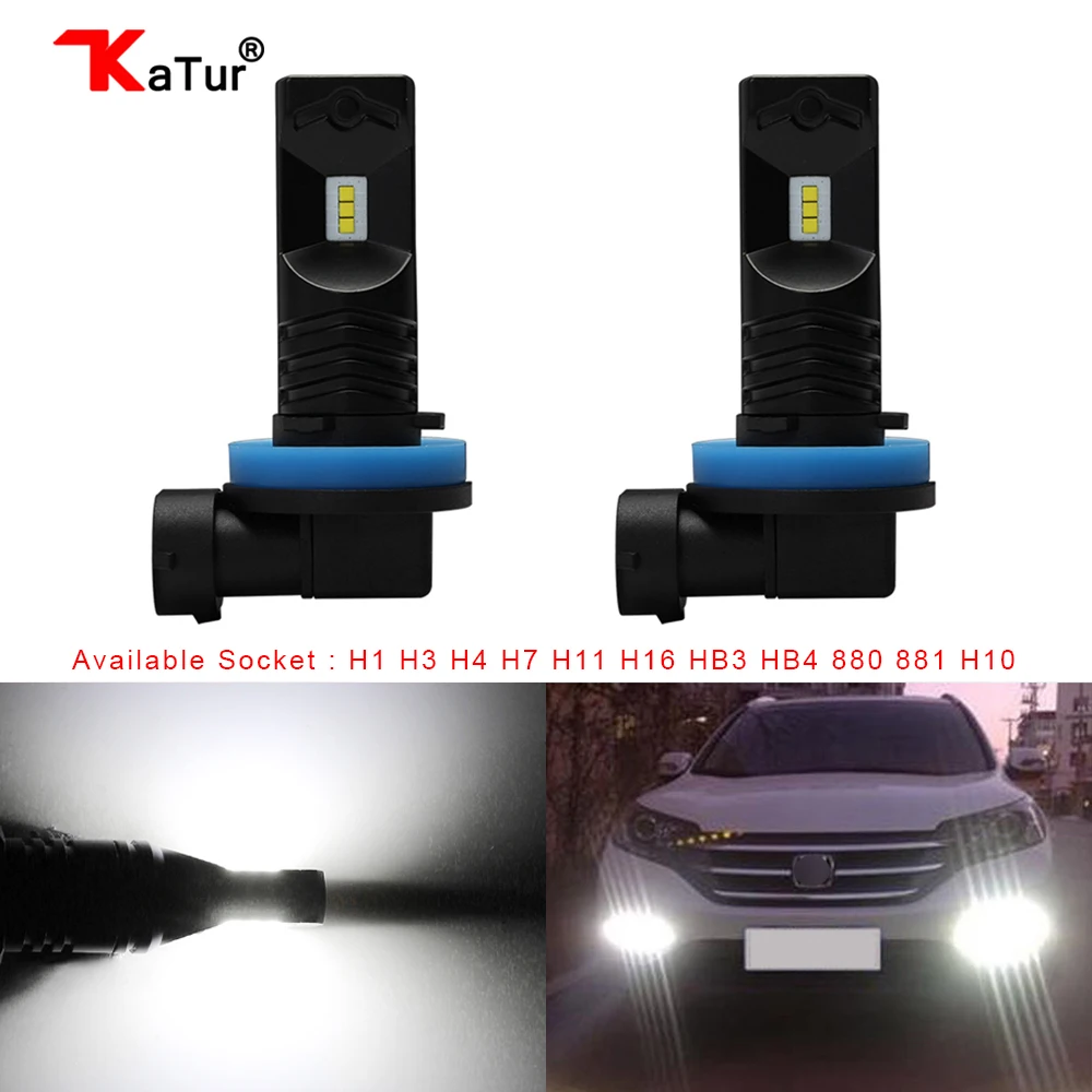 Katur 2pcs H16 H11 Led Bulb For Fog Lights 9006/HB4 9005/HB3 H1 H3 H4 H7 H8 PSX24W 880 Led Car Lights Driving Lamp H27W 881 Bulb Katur 2pcs H16 H11 Led Bulb For Fog Lights 9006/HB4 9005/HB3 H1 H3 H4 H7 H8 PSX24W 880 Led Car Lights Driving Lamp H27W 881 Bulb