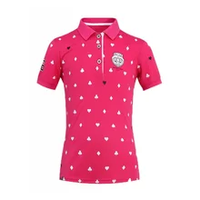 Высококачественные дышащие футболки для игры в гольф для девочек, футболки для игры в бадминтон, Детские теннисные футболки с короткими рукавами и стоячим воротником, AA51875