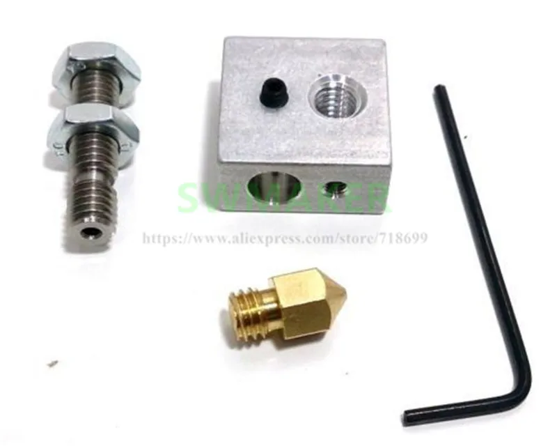 

SWMAKER 3D Printer Extruder Nozzle Print Head+ Nozzle Throat + Heater Block for 1.75mm Replicator 2 Prusa i3 3D printer