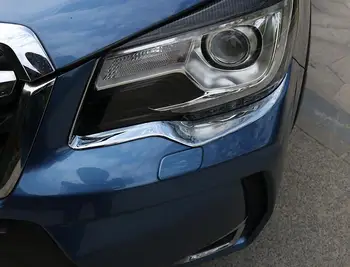 

For Subaru Forester 2019 ABS Chrome Auto Front Head Light Lamp Cover Trim Headlight Eyebrow Strips Accessories 2pcs car