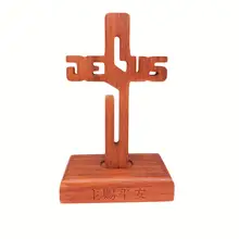1 шт. христианские принадлежности Пасхальный благодарный твердый деревянный магнит соединение крест Padauk деревянный крест украшение мир с вами