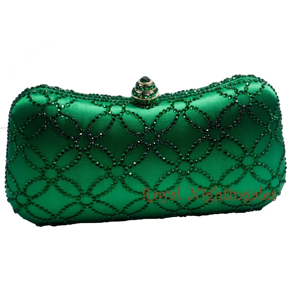 Flower Emerald Dark Green Rhinestone Crystal font b Clutch b font Evening Bags for font b