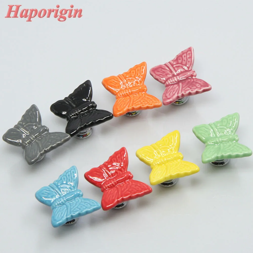 3pcs Butterfly Kitchen Cabinet Drawer Knobs Rustic Knobs