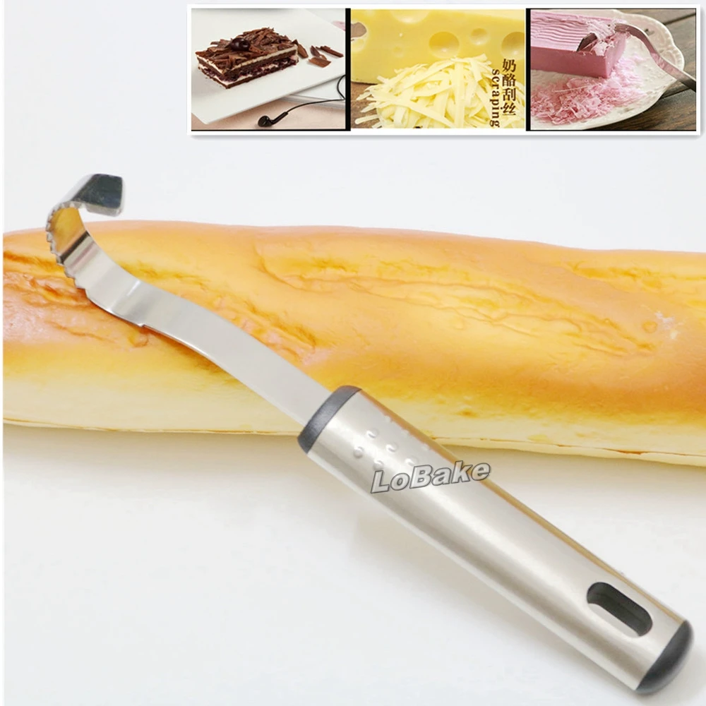 

High Quality Stainless steel BUTTER CURLER curved knife chocolate mousse cake scraper for cooking tools