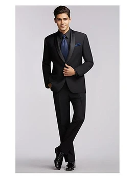 

Custom Made Groom Tuxedos Black Groomsmen Shawl Satin Lapel Men Wedding Suits Best Mens Suit (Jacket+Pants+Tie+Girdle) B614