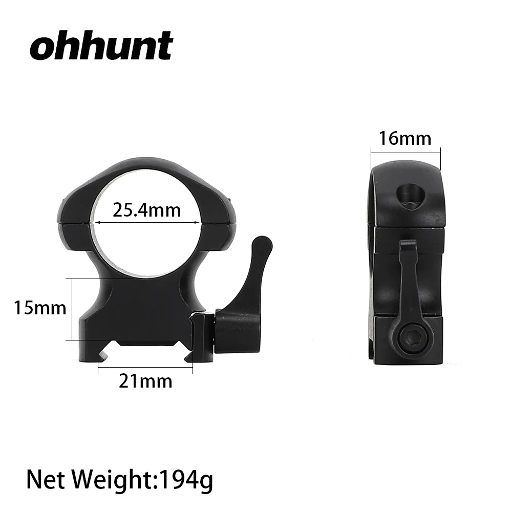 Ohhunt 25,4 мм или 30 мм диаметр стальной охотничий прицел кольца Quick Release Picatinny Weaver низкий средний высокий профиль тактические крепления - Цвет: 25.4mm High Profile