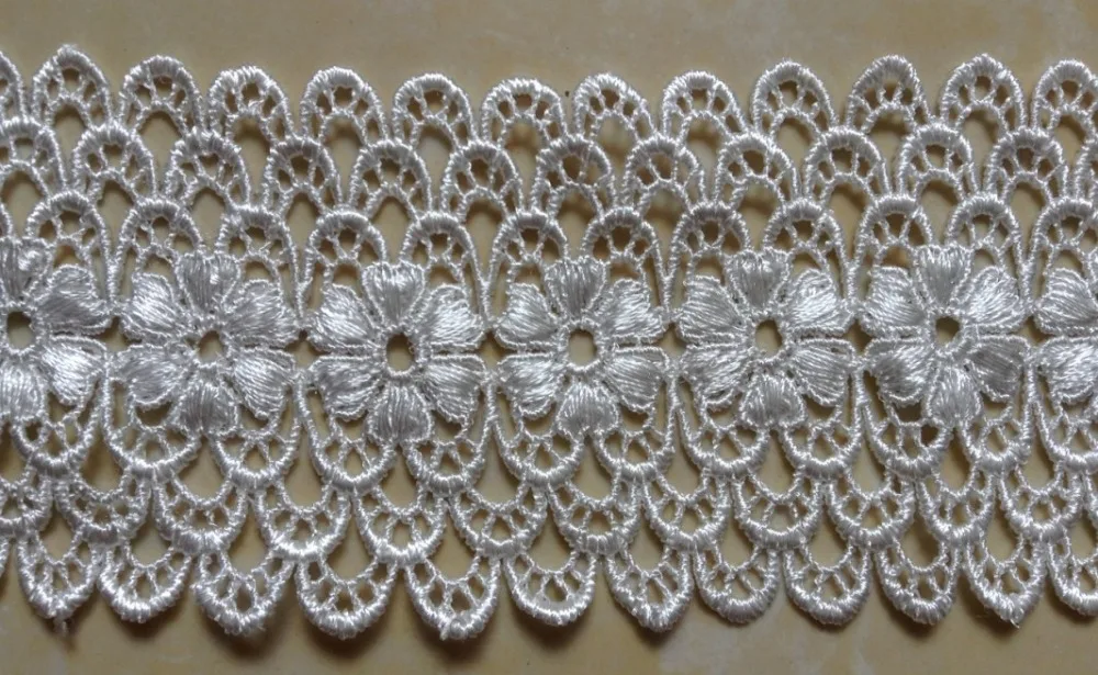 

7cm luxurious water soluble embroidery Fish scale flower lace trimmings,clothes decoration accessories,XERY14329p
