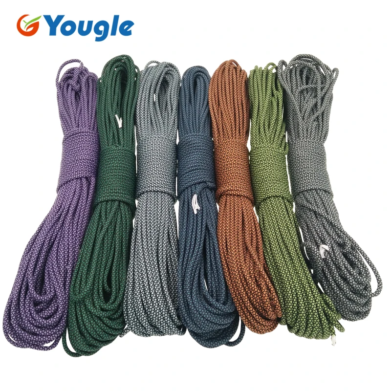Yougle 550 100ft paracord المنسوجة سوار حبل النوع الثالث 7 حامل المظلة التخييم بقاء بالجملة 179-185 Yougle 550 100ft paracord المنسوجة سوار حبل النوع الثالث 7 حامل المظلة التخييم بقاء بالجملة 179-185