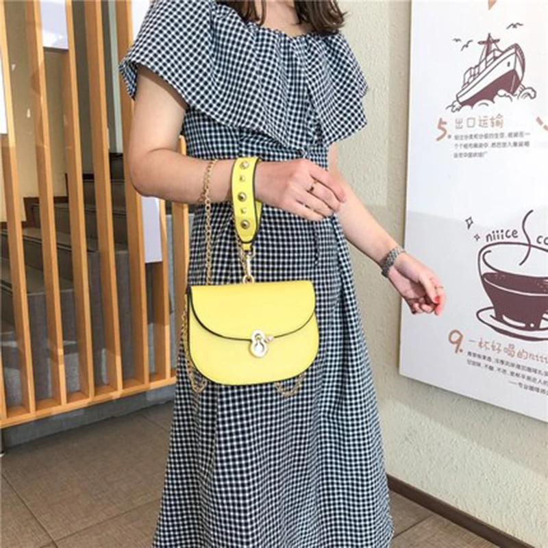 

Summer small fresh texture of the ocean chain saddle bag small bag 2019 on the new Messenger bag