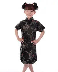 Шанхай история России горячая Распродажа китайский детей детский для девочек Чонсам с драконами платье Qipao искусственного шелка одежда