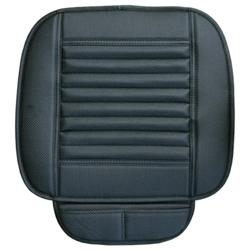 

Car Bamboo Charcoal Leather Seat Cushion Breathable Therapy Chair Cover Pad, Black