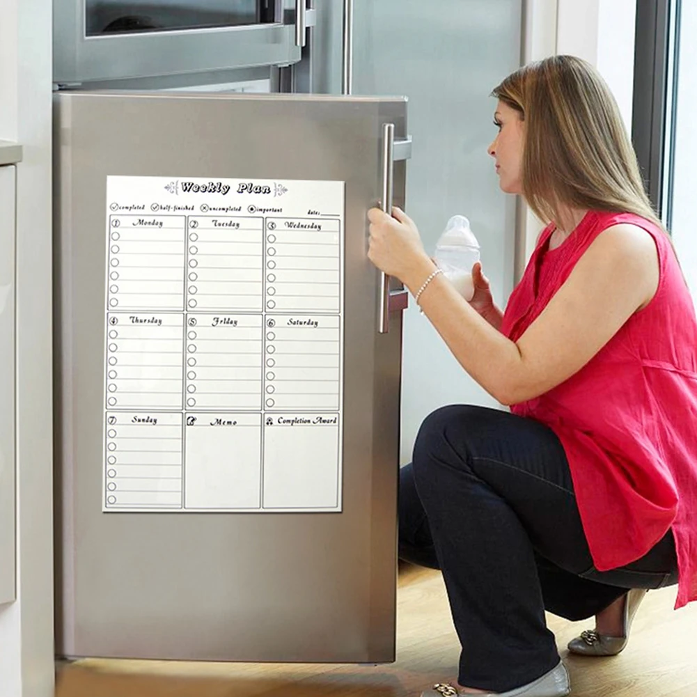 Прочный ежедневный планировщик с защитой от пятен перезаписываемый месяц магнитная доска календарь стираемый практичный для холодильника Памятка для кухни дома