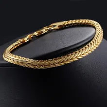 Davieslee 6 мм 20 см Лисохвост звено браслет для мужчин женщин браслет золото розовое золото Заполненные ювелирные изделия DLGB327-329