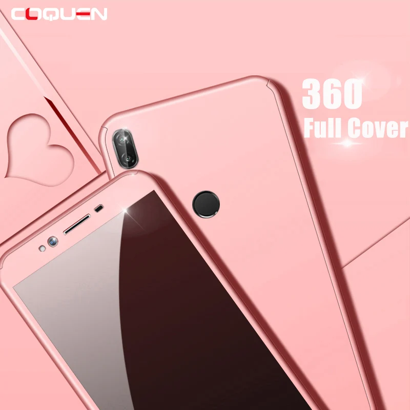 Роскошный чехол COQUEN для Honor 9 Lite 360 полностью защищающий стеклянные чехлы