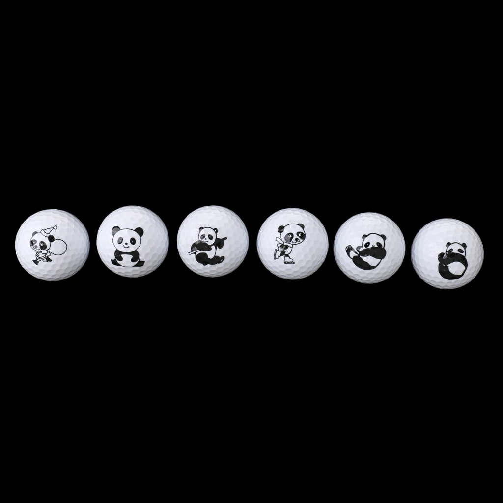 Golf Driving Range Practice Ball Cute Panda Printed Golf Ball Elastic Lightweight Flexible Golf Accessories Ball