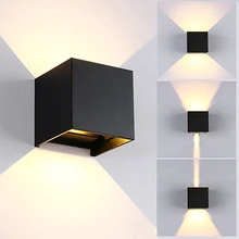Современный краткое Cube Регулируемый поверхностного монтажа 6 Вт светодиодный настенные светильники в помещении на открытом воздухе Водонепроницаемый IP65 Алюминий стены садовые светильники