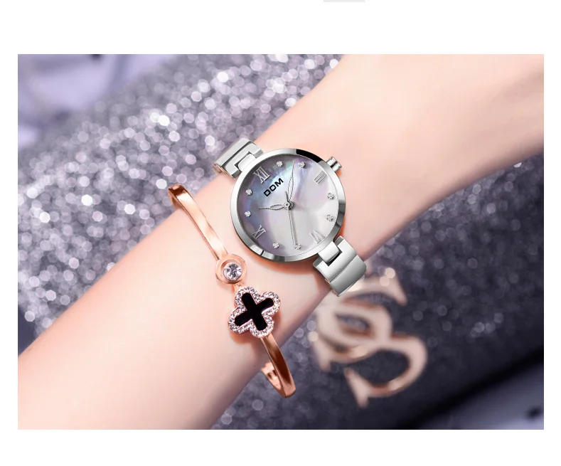 Fashion Women Watches Best Sell Star Sky Dial Clock Luxury Rose Gold Women's Bracelet Quartz Wrist Watches New G-1267G-7M