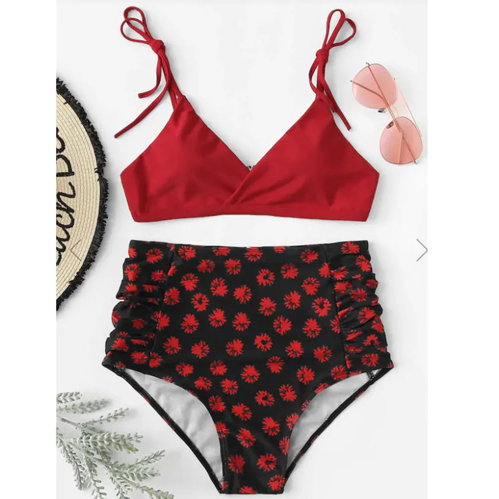 

ISHOWTIENDA 2019 new Women Girls Bikini Set Underwire Padded Sexy Beach Floral Suit Bodycon Swimwear sport swimsuit women #4