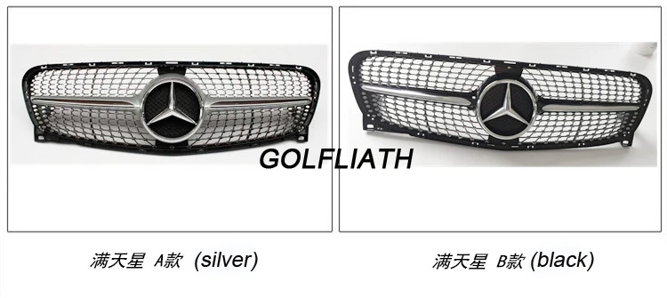 GOLFLIATH X156 серебро/BLACK Diamond Передняя решетка для Benz X156 GLA класса GLA180 GLA200 GLA250 GLA45