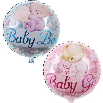 

50Pcs 18inch Baby boy&Baby girl Cute Bear Balloon Xenon Aluminum Balloon Birthday Party Decoration Children's Toys Globos