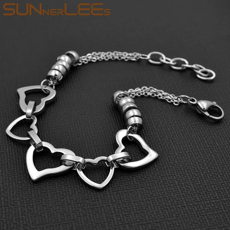SUNNERLEES модные ювелирные изделия из нержавеющей стали звеньевая цепь DIY сердце