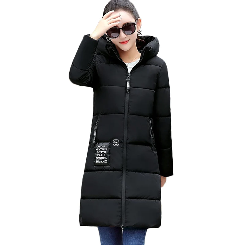 2019 NEW Winter Jacket Women Hooded Warm Cotton Coat Padded Female Slim Long Jacket Women Parka Outwear Plus Size Ladies Coat