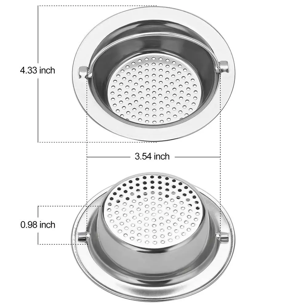 2 шт обновленный фильтр для кухонной раковины из нержавеющей стали(ручной) Премиум фильтр для слива большой широкий обод 4,33 дюйма Диаметр