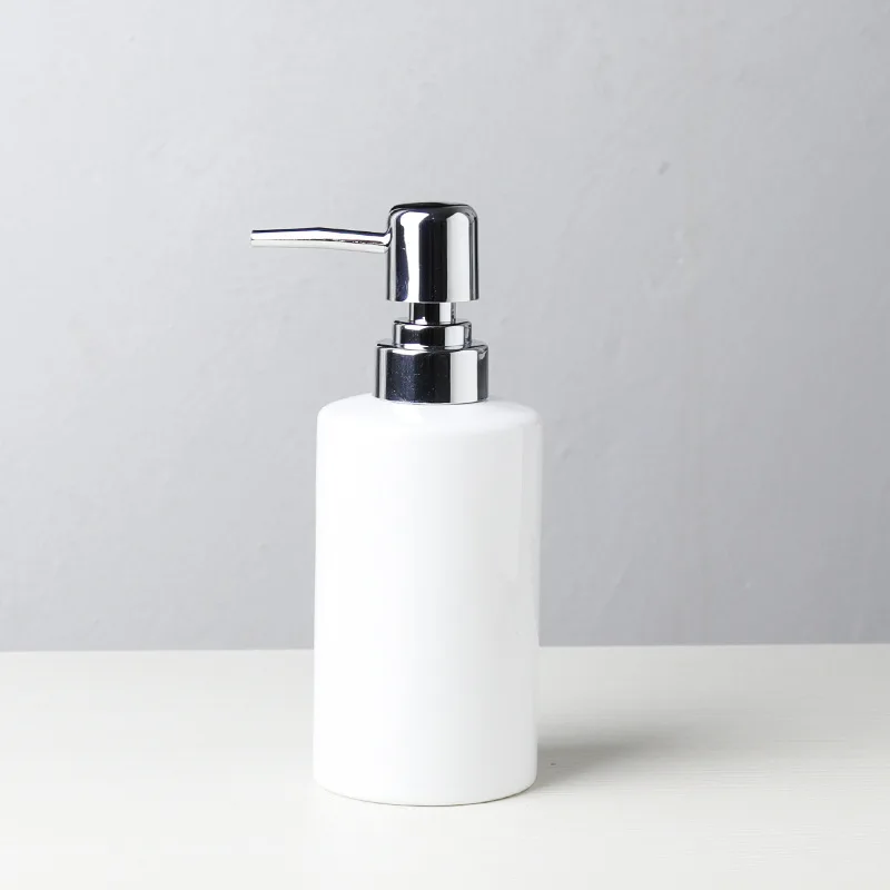 MOIIO Bathroom Accessories Liquid Soap Dispenser Simple Design Shampoo Shower Gel Black White Ceramic Pressing Down Bottle